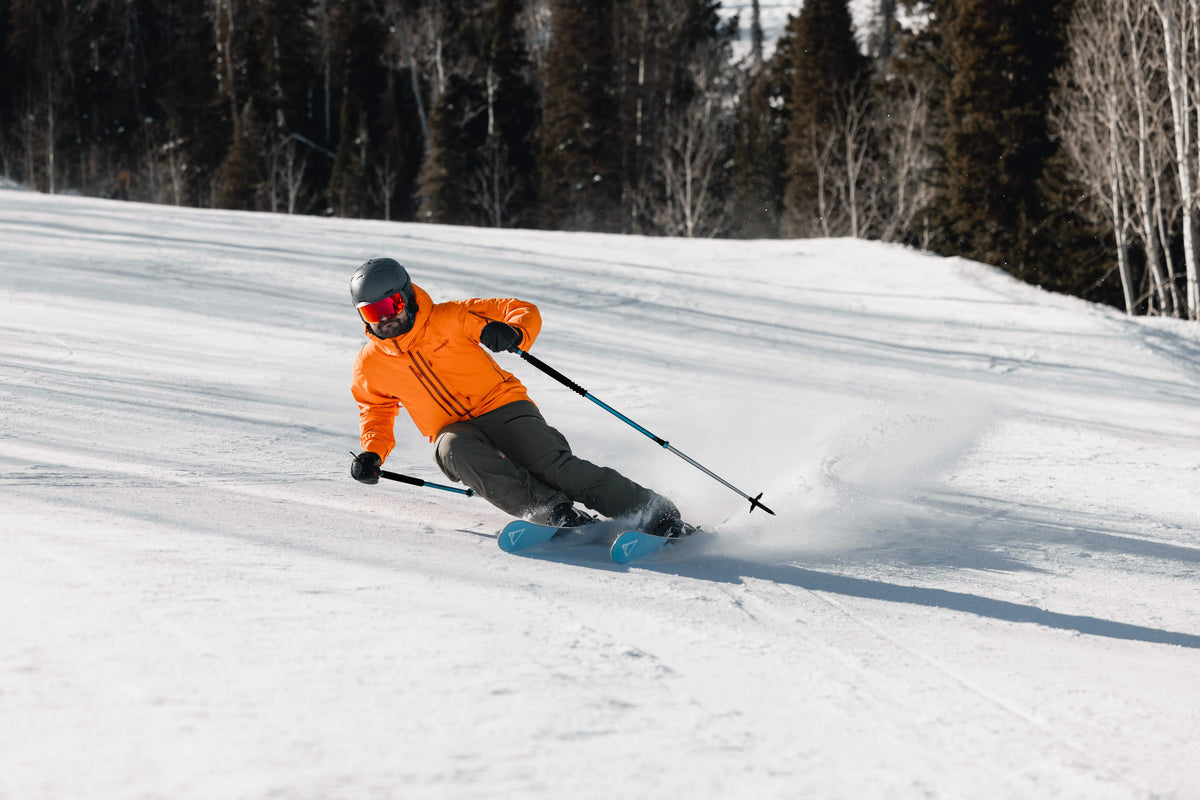Renoun athlete Matt Testa skiing on Renoun Atlas 80 skis