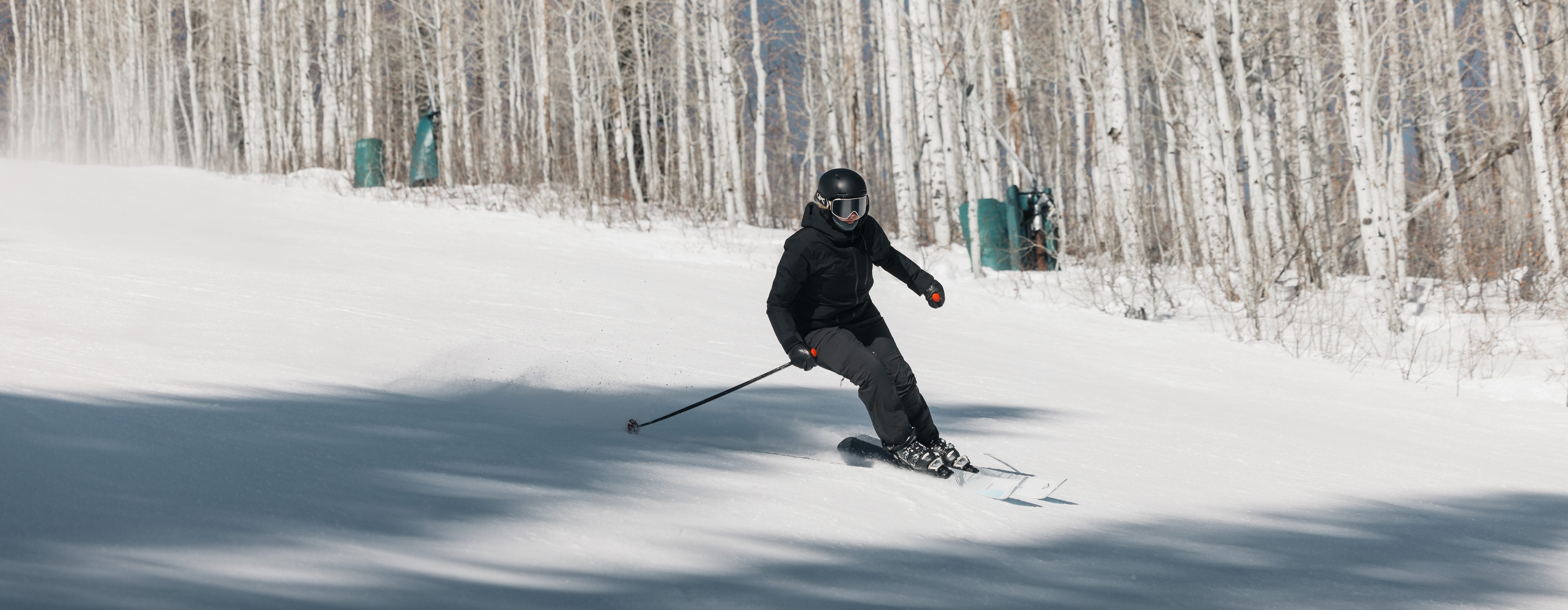 Renoun skier taking turns on the Endurance 98