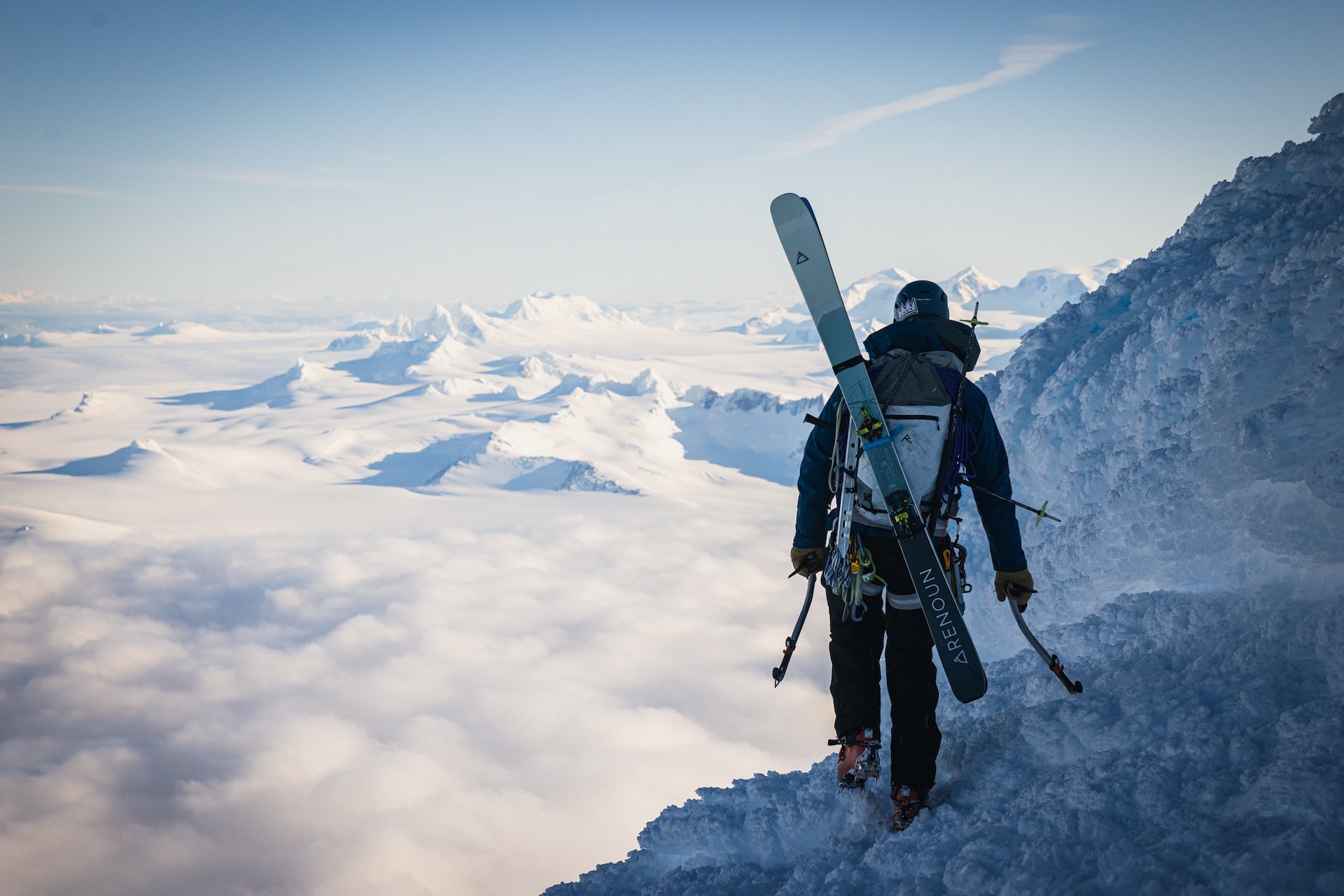 Skiing A First Descent on Vulcan Lautaro